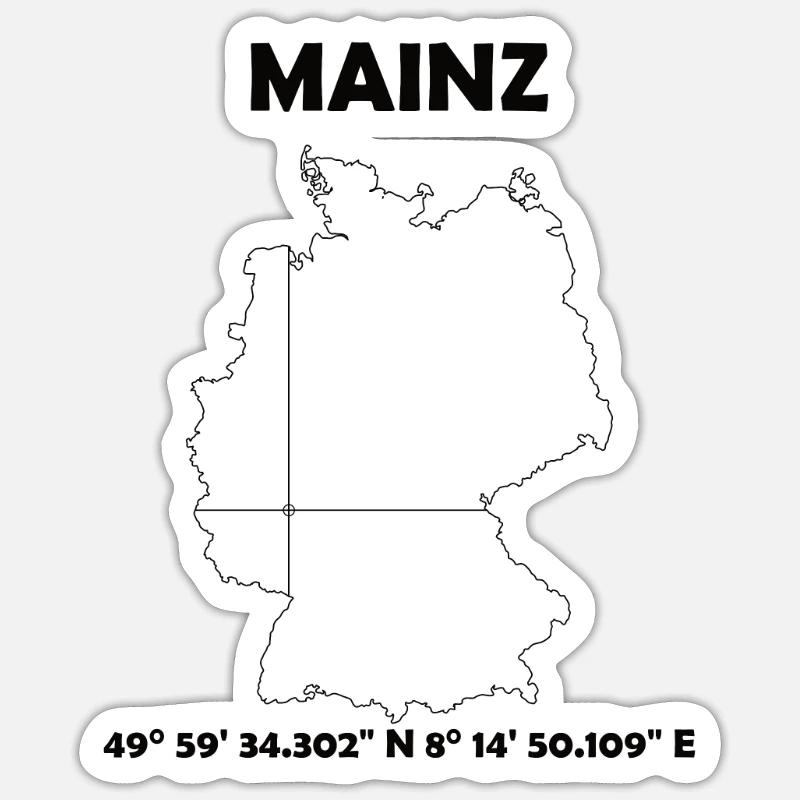 Mainz Map - Sticker size S (10 x 10 cm) - white matte
