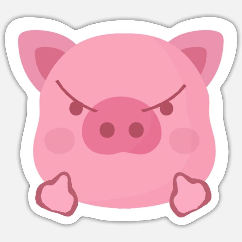 Pig middle finger - Sticker size S (10 x 10 cm) - white matte