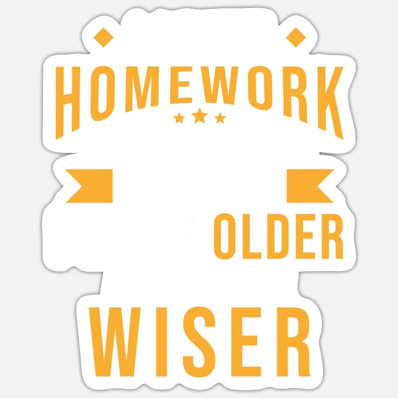 Devoirs - Sticker taille S (10 x 10 cm) - blanc mat