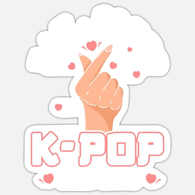 K-Pop Eat Sleep Kpop Repeat - Sticker Größe S (10 x 10 cm) - Mattweiß