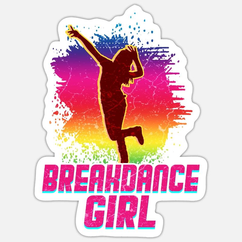 Breakdance Mädchen Tänzerin - Sticker Größe S (10 x 10 cm) - Mattweiß