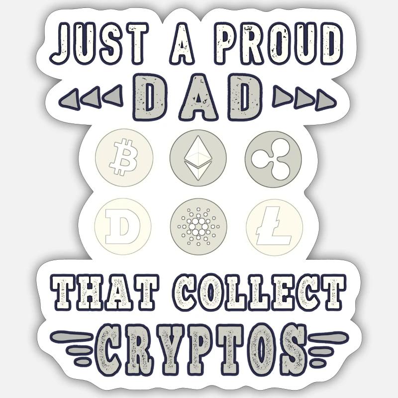 Bitcoin Papa Dad Crypto Väter Krypto spruch Sticker Größe S (10 x 10 cm)