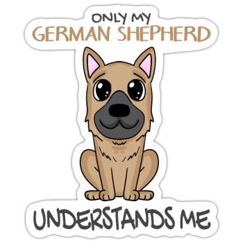 Deutscher Schäferhund - Sticker Größe S (10 x 10 cm) - Mattweiß - Vorne