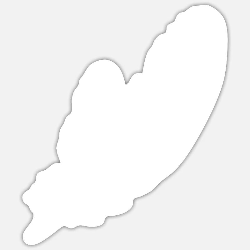small and large feather - Sticker size S (10 x 10 cm) - white matte