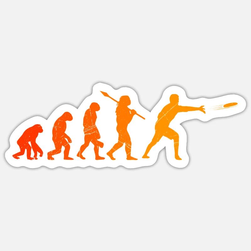 Ultimate Frisbee Evolution Disc Singe golf homme - Sticker taille S (10 x 10 cm) - blanc mat