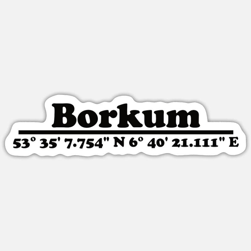 Borkum Coordinates Sticker size S (10 x 10 cm)