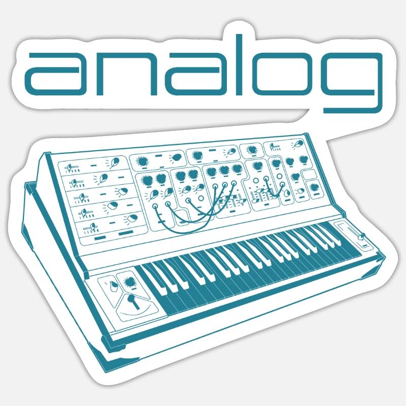 Modular Synthesizer Vintage Analog - Sticker size S (10 x 10 cm) - white matte