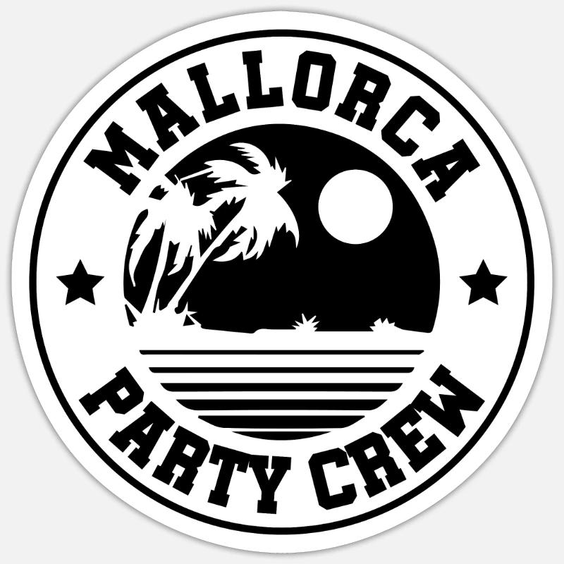 Mallorca Party Crew - Sticker taille S (10 x 10 cm) - blanc mat