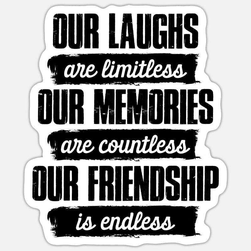 amis amitiés - Sticker taille S (10 x 10 cm) - blanc mat