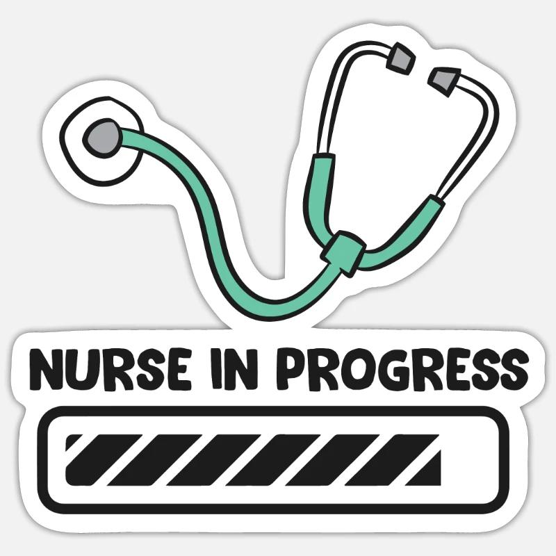 Future infirmière - Sticker taille S (10 x 10 cm) - blanc mat
