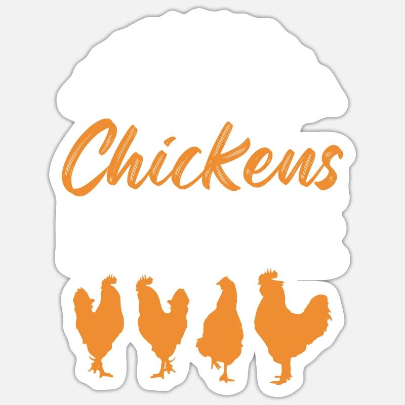 poulets ferme - Sticker taille S (10 x 10 cm) - blanc mat