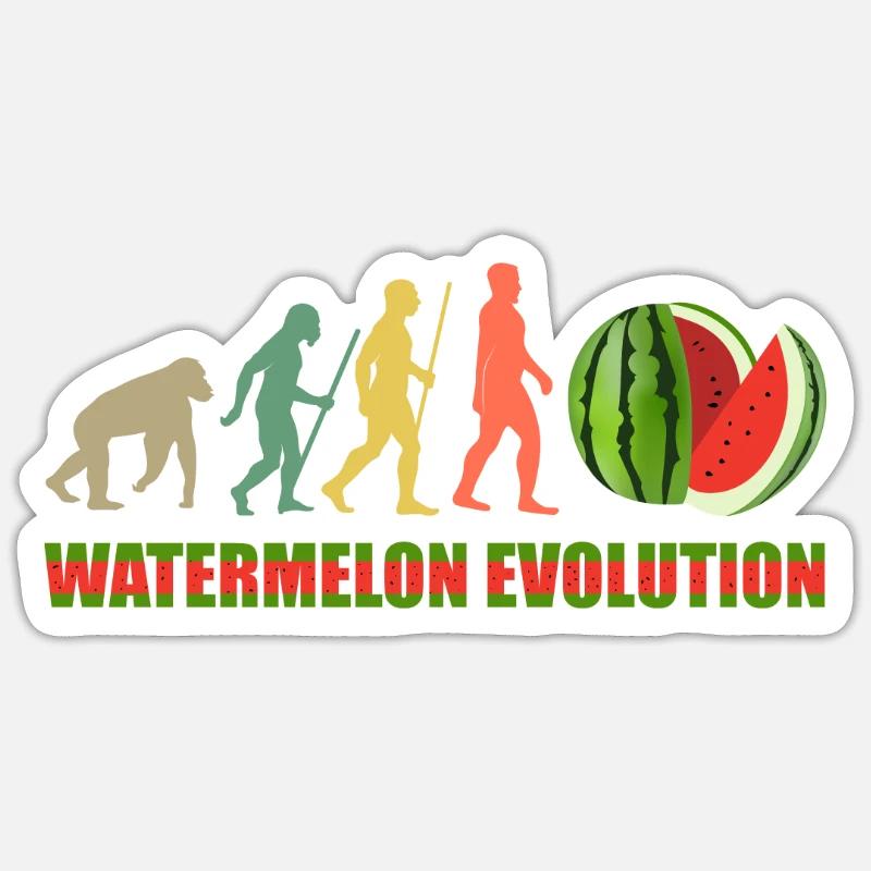 watermelon evolution entwicklung eine wassermelone Sticker Größe S (10 x 10 cm)