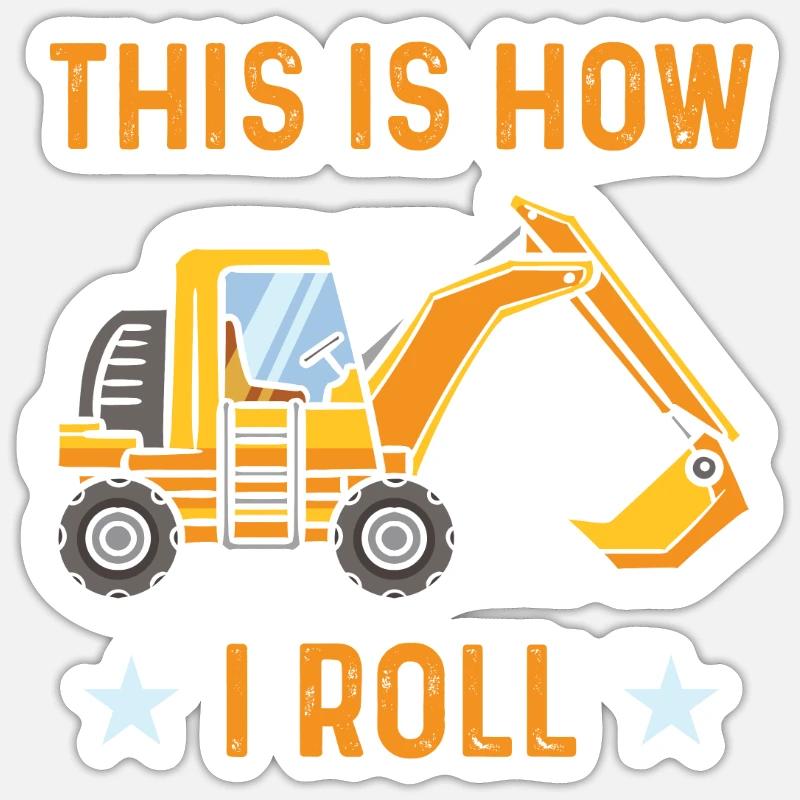 Baggerfahrer Sticker Größe S (10 x 10 cm)