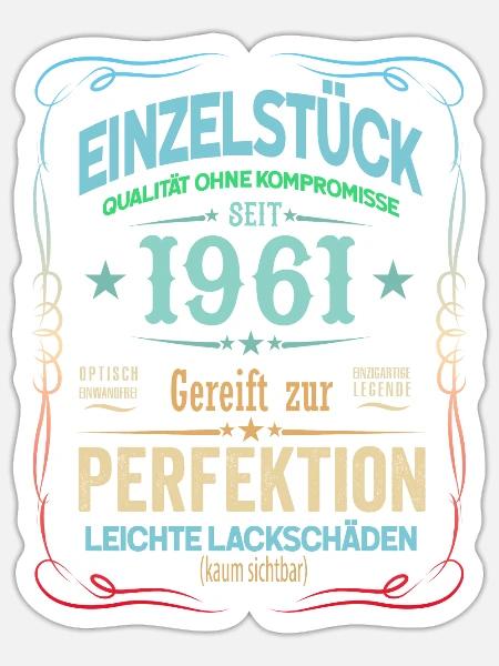 60. Geburtstag 60 Jahre 1961 Geschenk Mann Frau - Sticker Größe S (10 x 10 cm) - Mattweiß