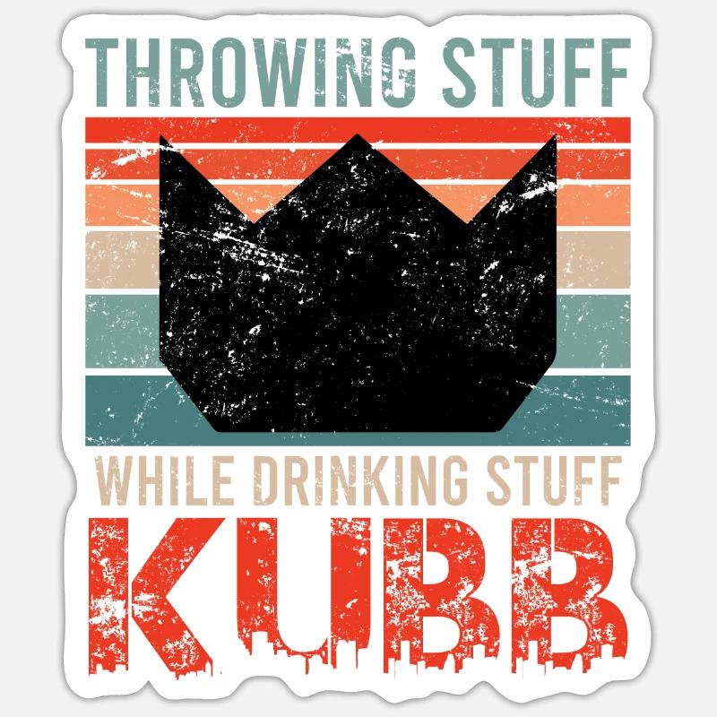 Les échecs vikings Sort Throwing Stuff Drinking Sticker taille S (10 x 10 cm)