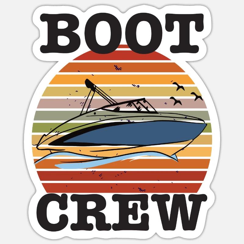 Boot Crew Motorboot Sticker Größe S (10 x 10 cm)