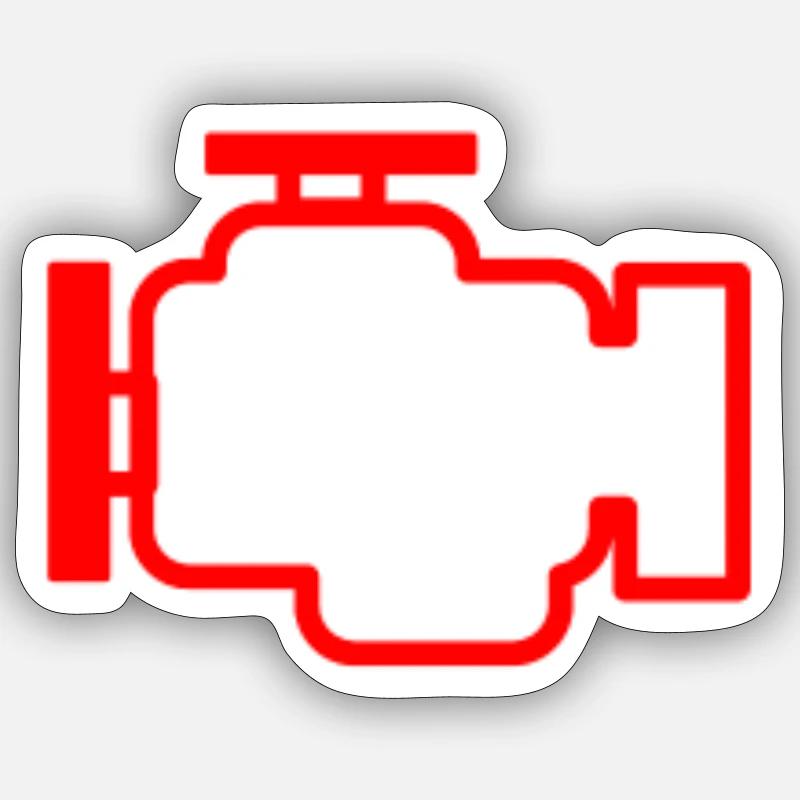 Pfuschen Digga Pfusch Motorkontrollleuchte - Sticker Größe S (10 x 10 cm) - Mattweiß