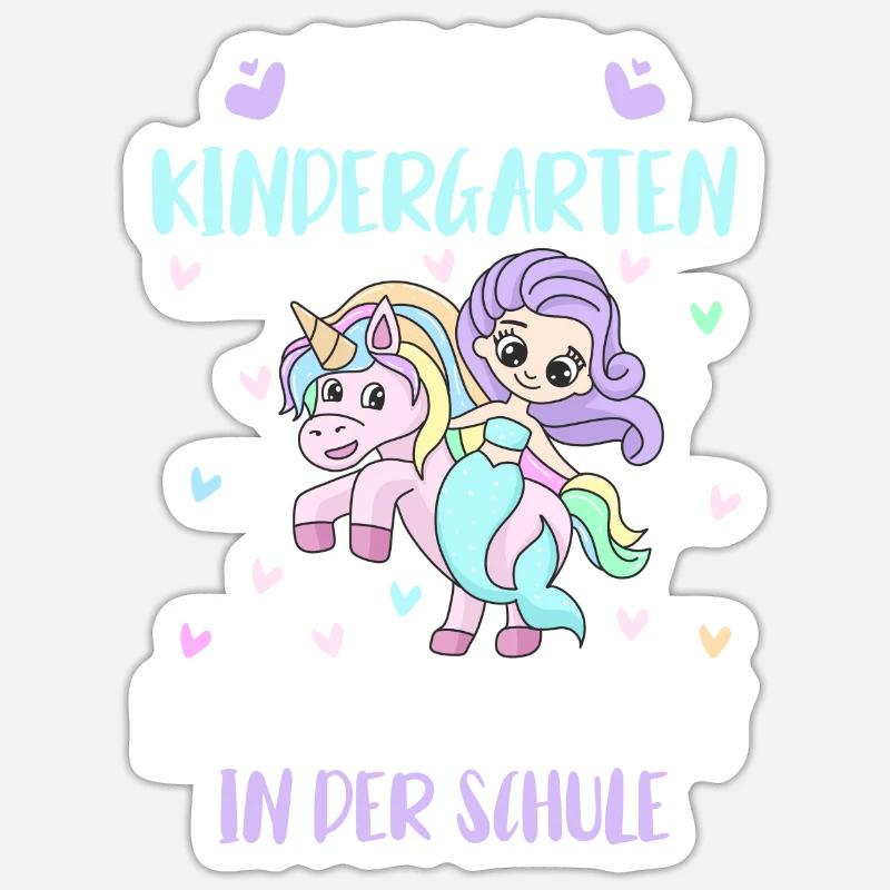 Bye Bye Kindergarten Glitzer jetzt in der Schule - Sticker Größe S (10 x 10 cm) - Mattweiß