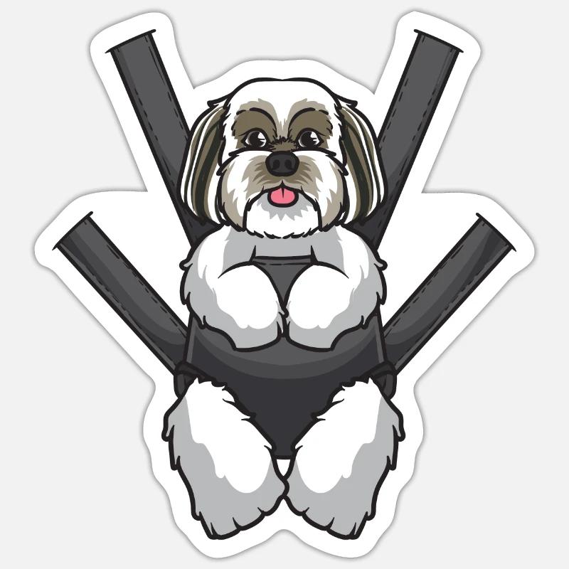 Lhasa Apso chien - Sticker taille S (10 x 10 cm) - blanc mat