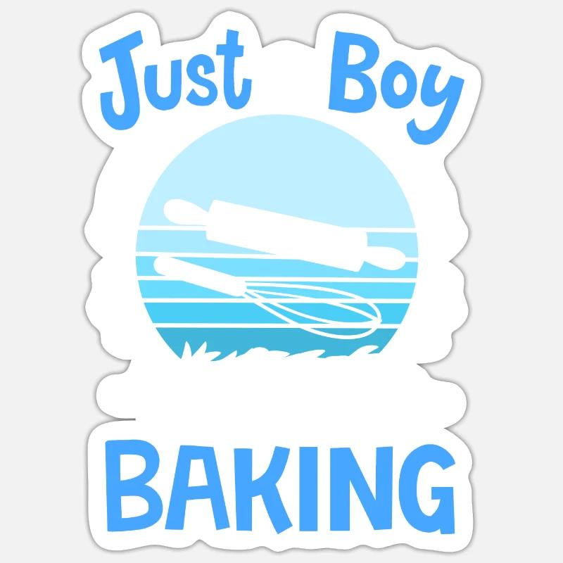 Backen Bäcker Retro - Sticker Größe S (10 x 10 cm) - Mattweiß