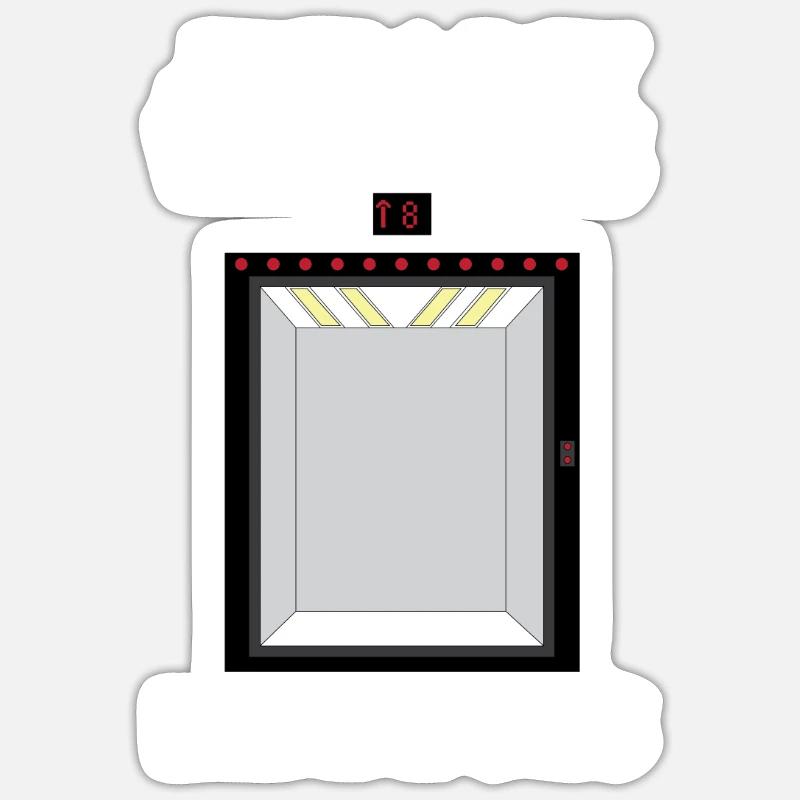 Fahrstuhl Elevator Paternosteraufzug Paternoster - Sticker Größe S (10 x 10 cm) - Mattweiß