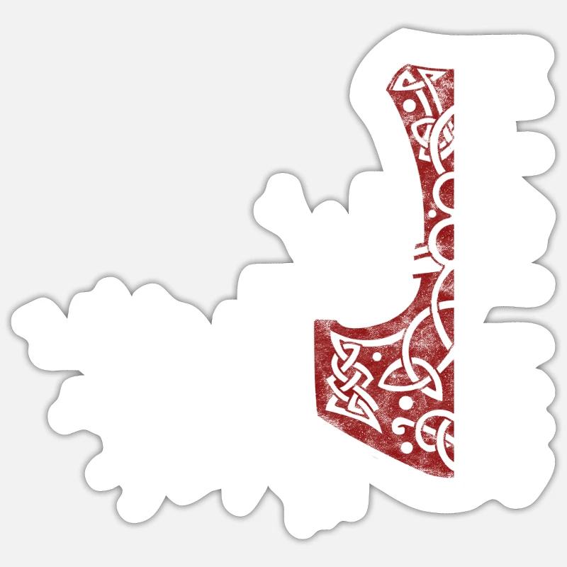Der Hammer von Thor mit Blitzen - Mjölnir Sticker Größe S (10 x 10 cm)