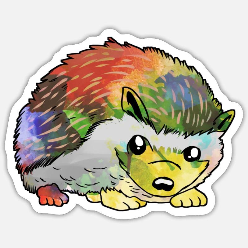 Igel - Sticker Größe S (10 x 10 cm) - Mattweiß