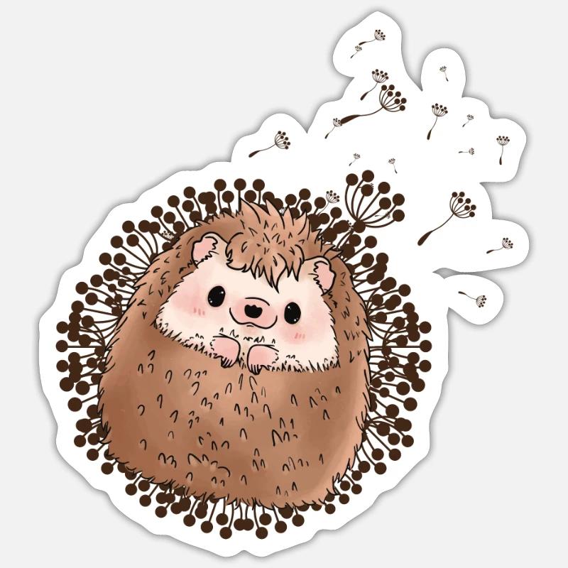 Igel - Sticker Größe S (10 x 10 cm) - Mattweiß