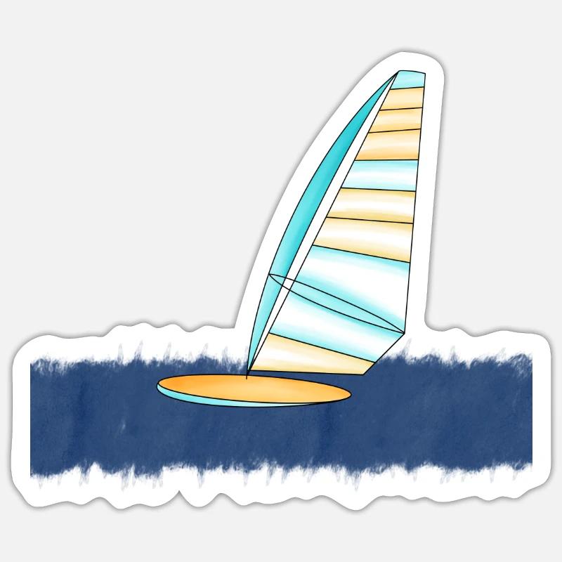 Windsurfer Windsurfen Wind - Sticker Größe S (10 x 10 cm) - Mattweiß