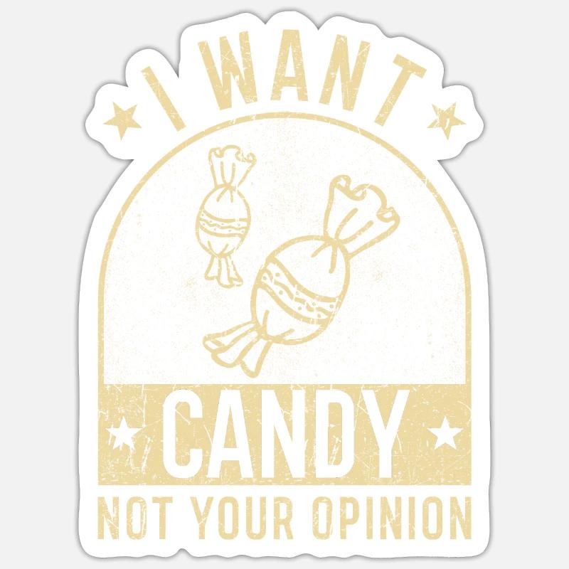 I want Candy - Sticker size S (10 x 10 cm) - white matte