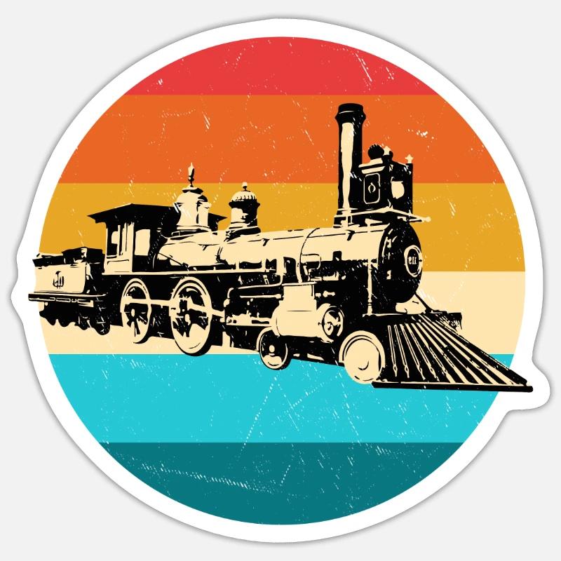 Train - Sticker taille S (10 x 10 cm) - blanc mat
