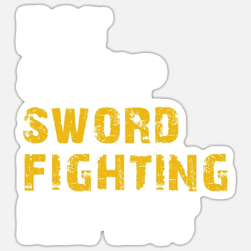 manger dormir Combat à l’épée Sticker taille S (10 x 10 cm)