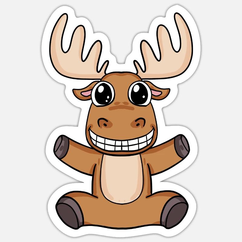 L’orignal - Sticker taille S (10 x 10 cm) - blanc mat
