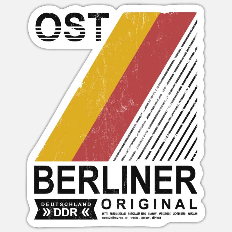OSTBERLINER ORIGINAL OST BERLIN DDR OSSI GESCHENK - Sticker Größe S (10 x 10 cm) - Mattweiß