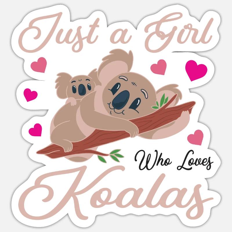 Koala Koalabär Koalas - Sticker taille S (10 x 10 cm) - blanc mat