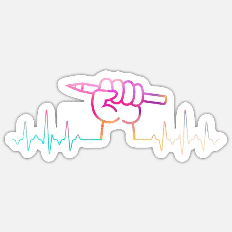 Dessinateur De crayon Sticker taille S (10 x 10 cm)