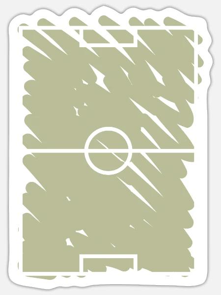 Sport Fußballfeld Fußballplatz - Sticker Größe S (10 x 10 cm) - Mattweiß