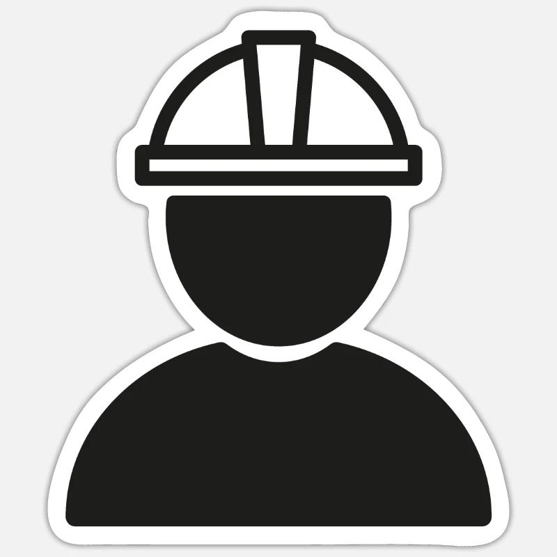 Engineer Construction Worker Symbol Icon Sticker size S (10 x 10 cm)