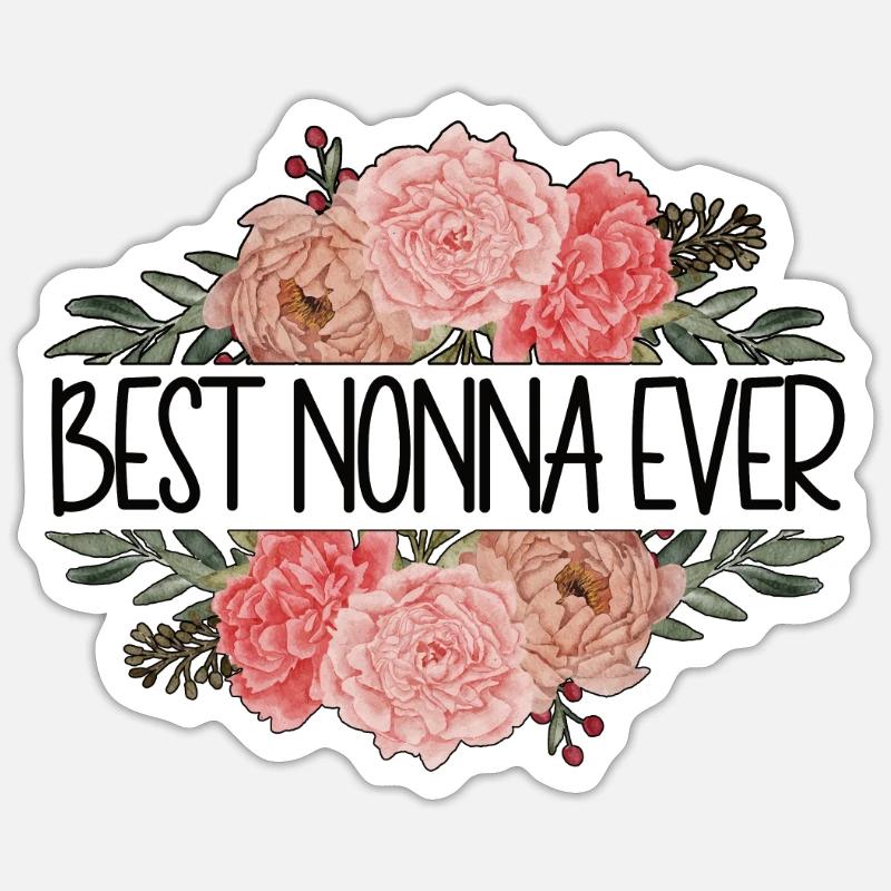 Nonna Oma Muttertag Geschenk Nonna Großmutter - Sticker Größe S (10 x 10 cm) - Mattweiß