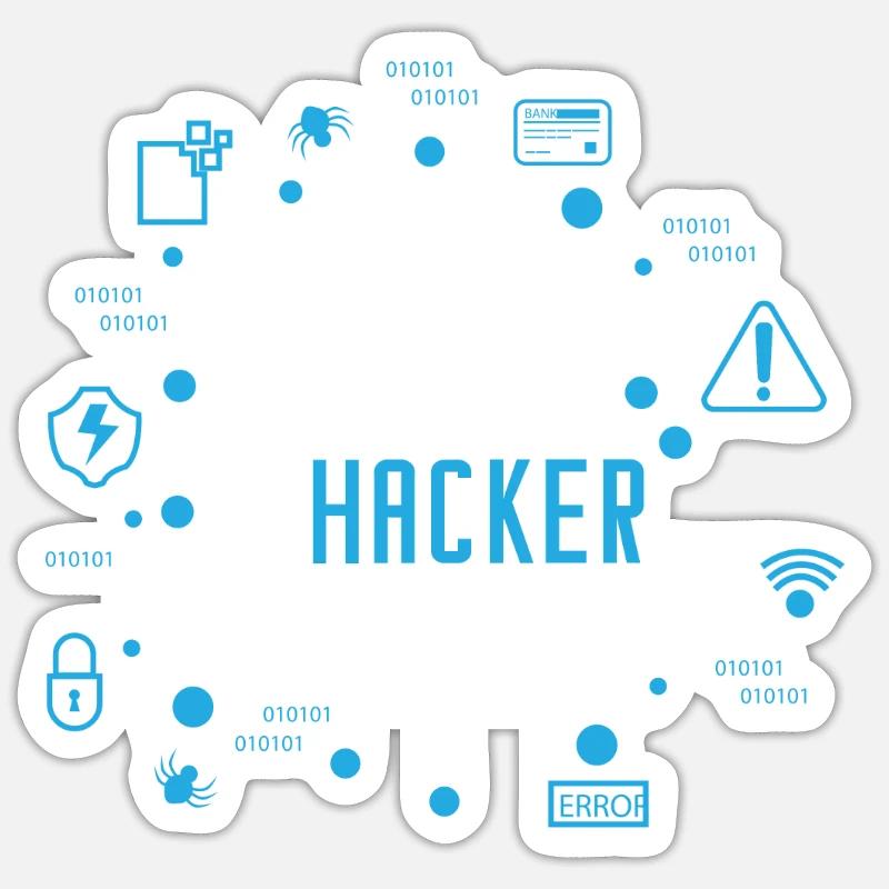 Hacker - Sticker Größe S (10 x 10 cm) - Mattweiß
