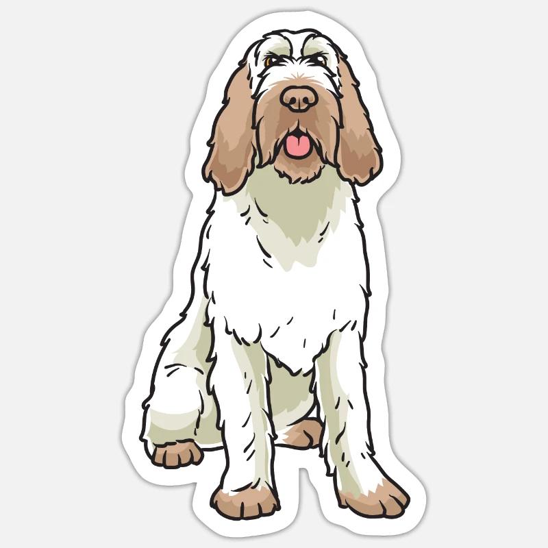 Spinone Italiano Cane - Sticker formato S (10 x 10 cm) - bianco opaco