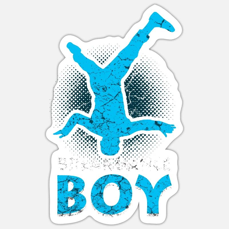 Breakdance Junge Tänzer Breakdancing - Sticker Größe S (10 x 10 cm) - Mattweiß