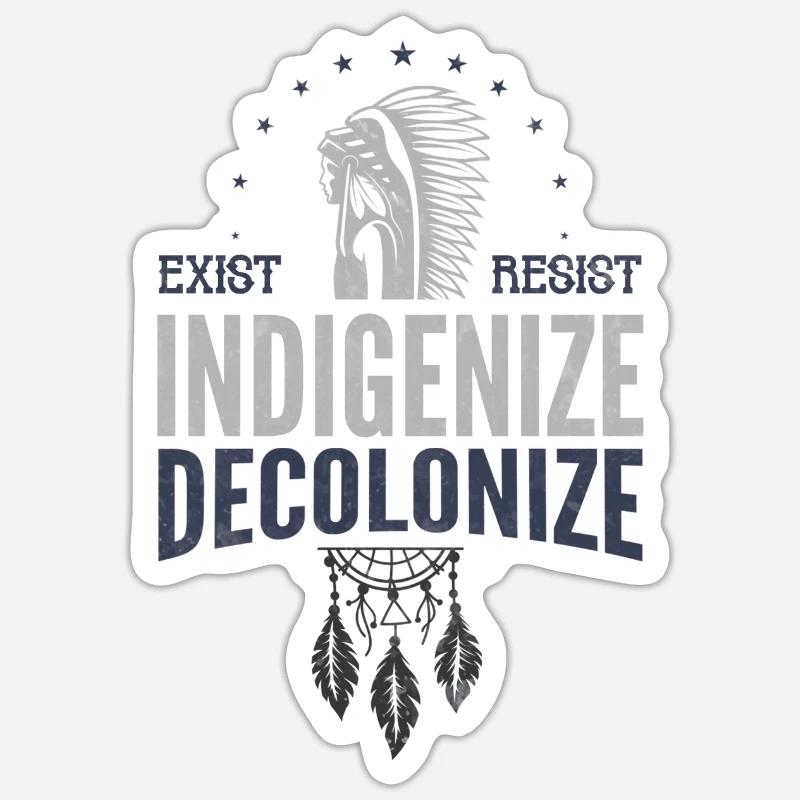 native Native Americans, - Sticker size S (10 x 10 cm) - white matte