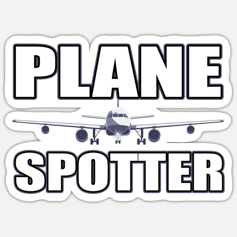 Planespotter - Sticker taille S (10 x 10 cm) - blanc mat