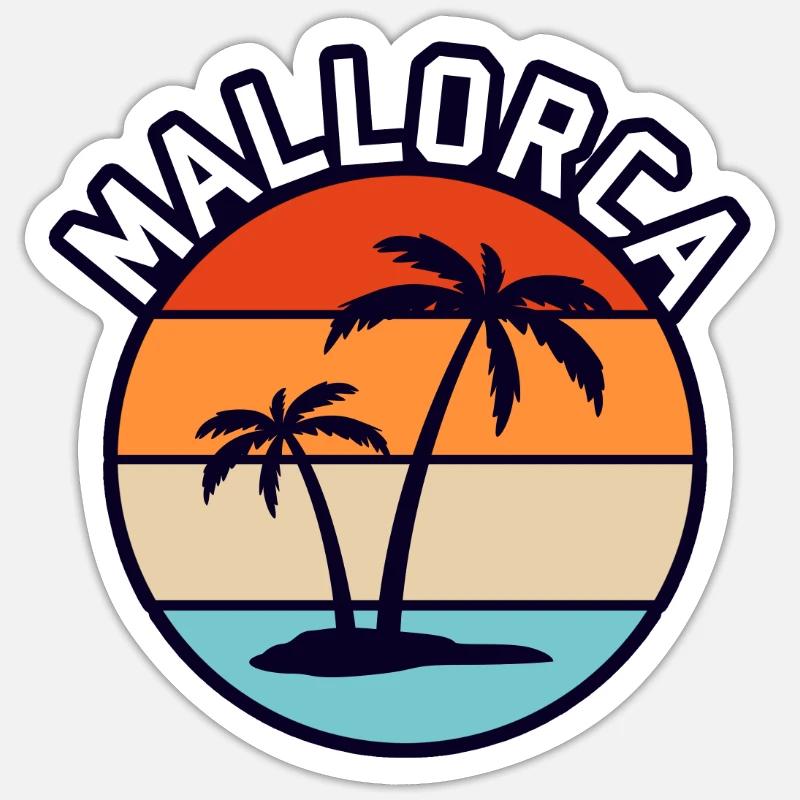 Mallorca retro - Sticker Größe S (10 x 10 cm) - Mattweiß