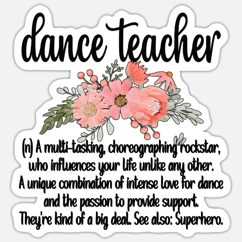Professeur de danse Cadeau Cours de danse Professeur de danse - Sticker taille S (10 x 10 cm) - blanc mat