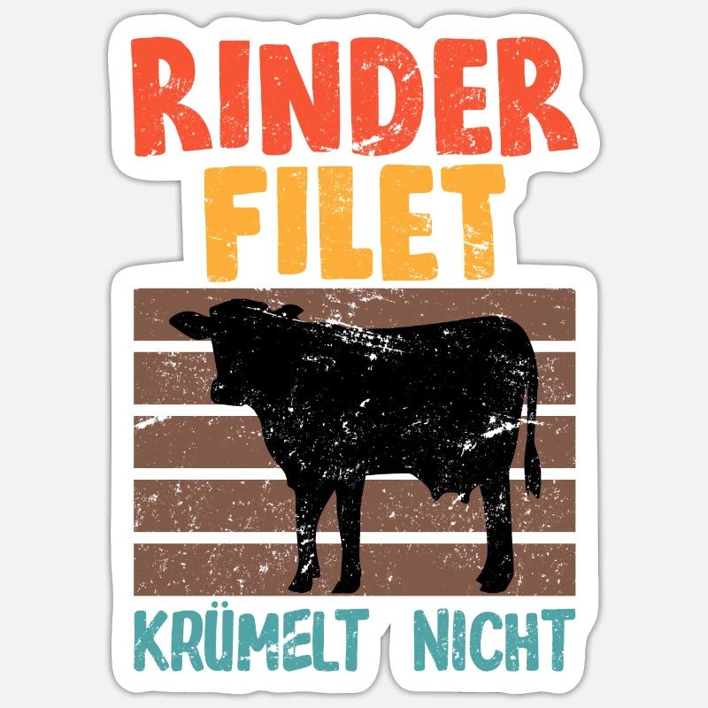 Fleisch Fleischliebe Grillfleisch Steak Spruch - Sticker Größe S (10 x 10 cm) - Mattweiß
