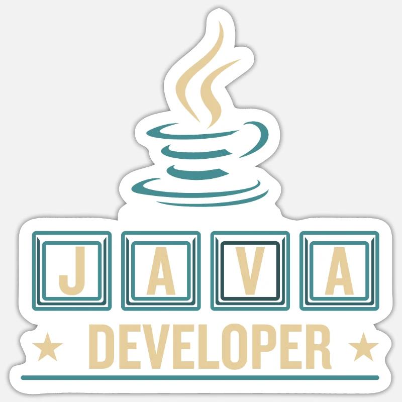 Java Developer Coffee Kaffee - Sticker Größe S (10 x 10 cm) - Mattweiß