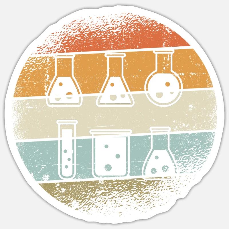 Cadeau de chimiste - Sticker taille S (10 x 10 cm) - blanc mat