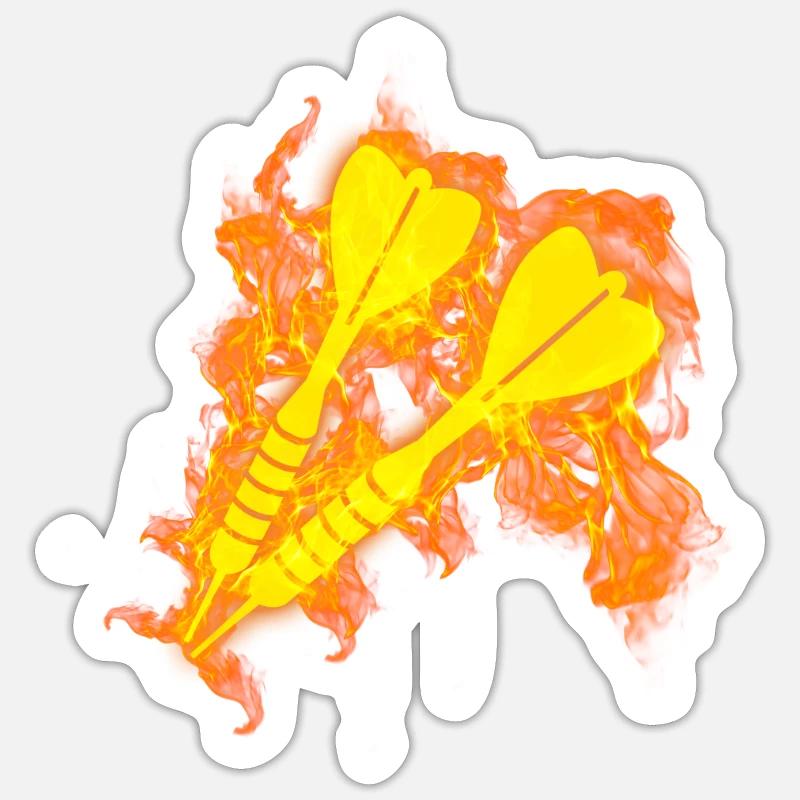 Feu Fléchettes Fléchettes Fléchettes - Sticker taille S (10 x 10 cm) - blanc mat